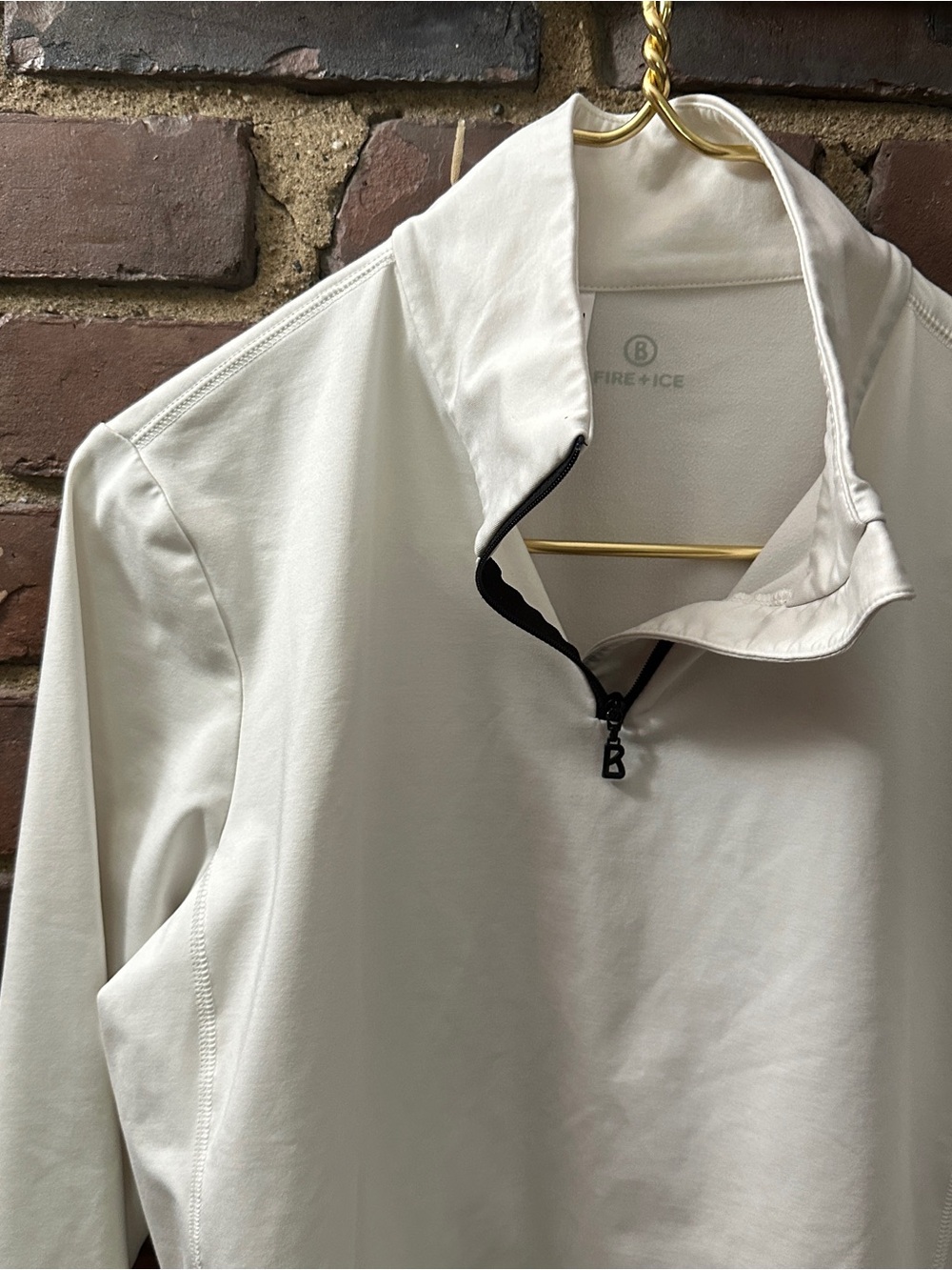 BOGNER FIRE + ICE White Quarter-Zip Pullover size large 40 chest